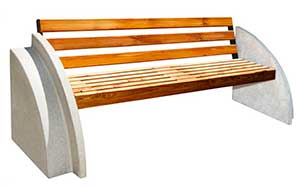 Деревянная скамья с бетонными опорами ВЫБОР СК-6, гранит белый, 2,3 м
