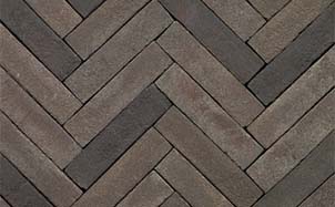 Клинкерная тротуарная брусчатка ручной формовки Penter Bezalt bezand zwart-bruin-blauw gereduceerd, 200х50х85 мм