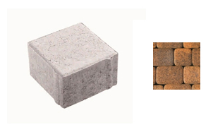 Плитка тротуарная ВЫБОР ЛА-Линия 3К.6, Листопад Саванна коричнево-оранжево-желтый гладкий, 100*100*60 мм