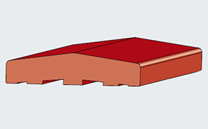 Клинкерный заборный элемент Terca, красный глазурованный, 105x150x30 мм