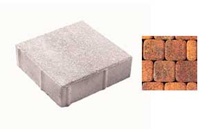 Плитка тротуарная ВЫБОР ЛА-Линия 2К.4, Листопад Арабская ночь красно-коричнево-оранжевый гранит, 200*200*40 мм