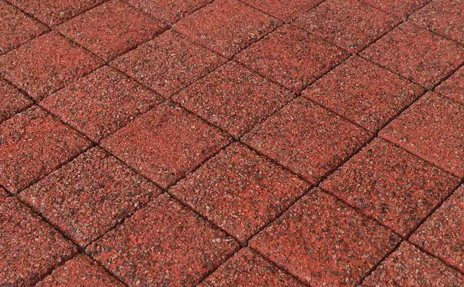 Плитка тротуарная BRAER Лувр гранит красный, 100*100*60 мм