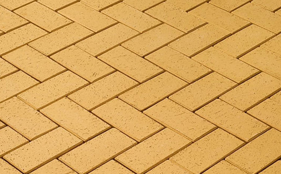 Тротуарная клинкерная брусчатка LHL Klinkier i AKA (CRH) Kamenz желтая, 200*100*52 мм