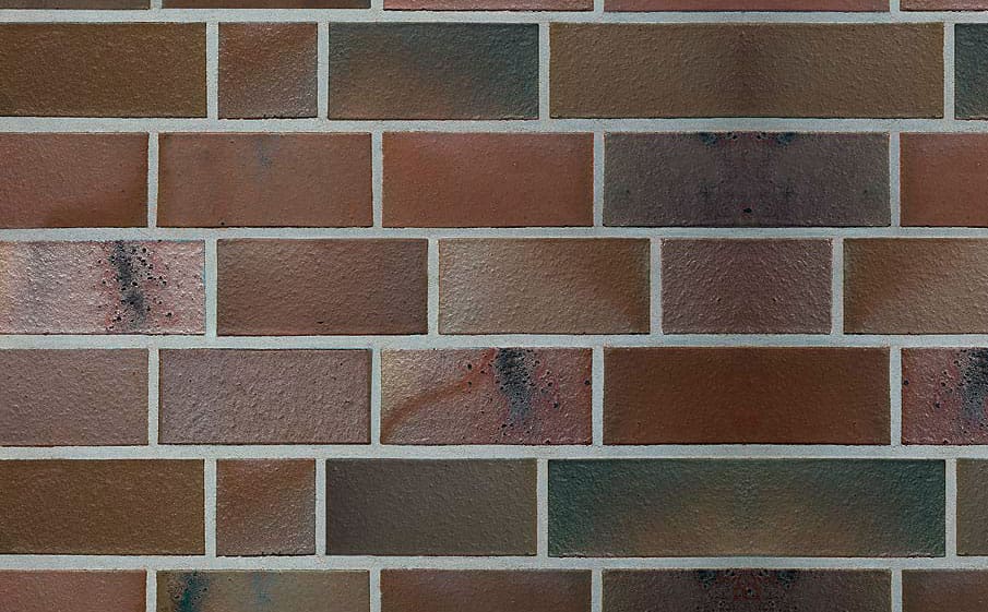 Кирпич клинкерный пустотелый Roben Accum schmelz blau-braun гладкий, 240*115*113 мм