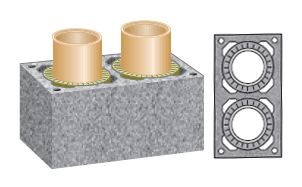 Керамический дымоход SCHIEDEL UNI двухходовой 1 п.м, 36*64 см, D 16-20 см