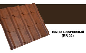 Металлочерепица Grand Line Kamea Quarzit RR 32 темно-коричневый