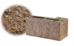 Облицовочный бетонный камень угловой Меликонполар СКЦ 2Л-4 коричневый 5%, 390*120(190)*188 мм