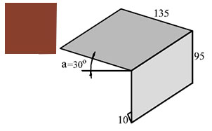 Фартук-капельник (над желобом) TEGOLA S27 красно-коричневый, развертка 24 см, длина 4 м