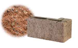 Облицовочный бетонный камень угловой Меликонполар СКЦ 2Л-4 красный 1.5%, 390*120(190)*188 мм