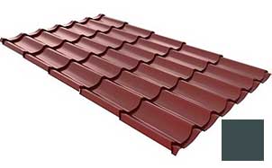 Металлочерепица Ruukki Monterrey Plus, цвет RR23 темно-серый