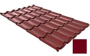 Металлочерепица Ruukki Monterrey Plus, цвет RR798 Красное Вино