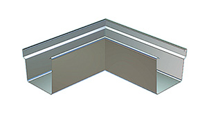 Угол желоба прямоугольный наружный LINDAB RERVY сталь, графитовый металлик, D 136 мм