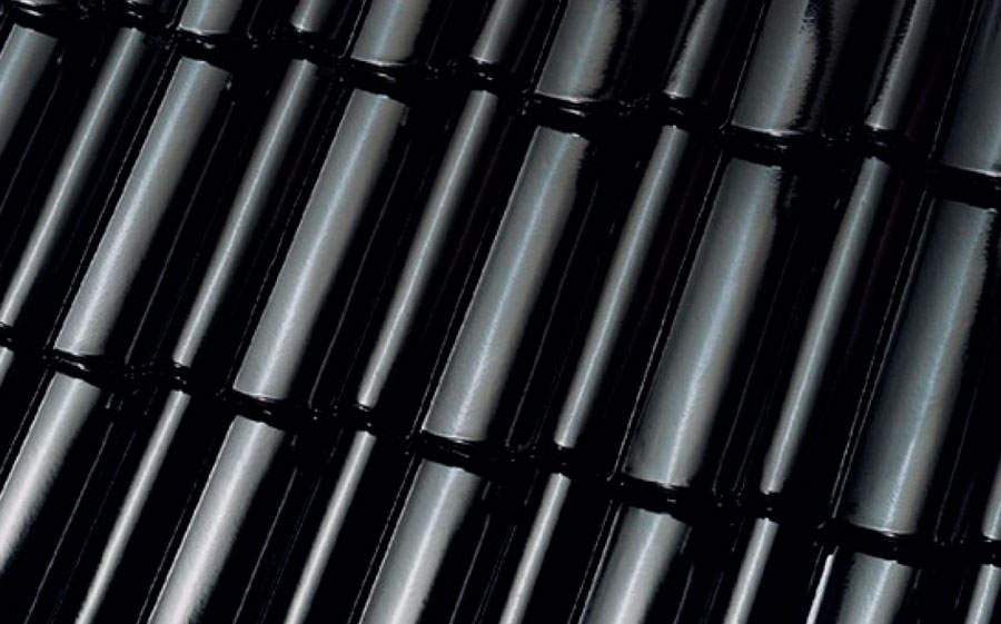 Керамическая черепица рядовая Roben Bornholm черно-коричневый глазурь