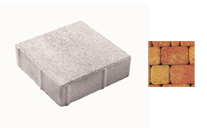 Плитка тротуарная ВЫБОР ЛА-Линия 2К.6, Листопад Каир красно-желтый гранит, 200*200*60 мм