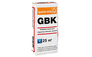 Клеевая смесь для пористого бетона quick-mix GBK зимняя, 25 кг