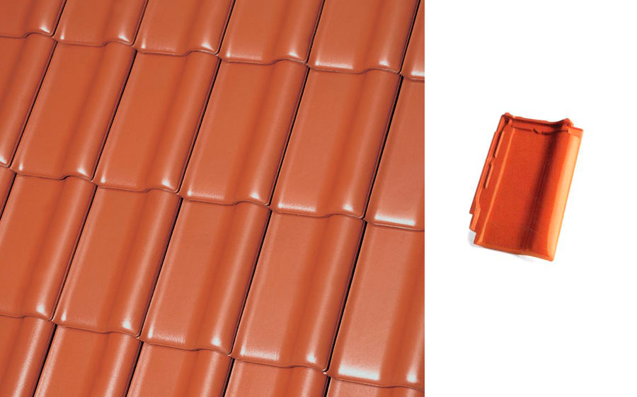 Керамическая черепица рядовая Roben FLANDERNplus красный ангоб