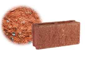 Облицовочный бетонный камень рядовой Меликонполар СКЦ 2Л-4 красный 3%, 390*120*188 мм
