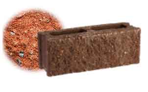 Облицовочный бетонный камень рядовой Меликонполар СКЦ 2Л-9 красный 3%, 380*120*140 мм