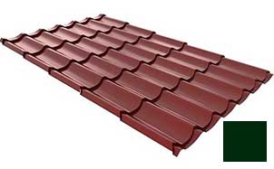 Металлочерепица Ruukki Monterrey Premium, цвет RR11 темно-зеленый