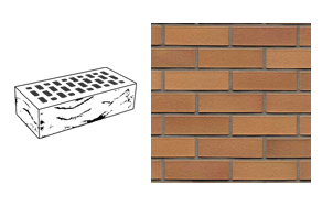 Кирпич клинкерный пустотелый Muhr 06 Hellbraun-bunt рустик, 290*90*113 мм