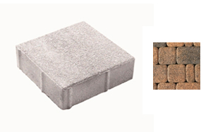 Плитка тротуарная ВЫБОР ЛА-Линия 2К.6, Листопад Мустанг оранжево-черный гранит, 200*200*60 мм