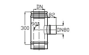 Тройник для дымохода SCHIEDEL ICS 25 SW 80 90 град., D 250/300 мм