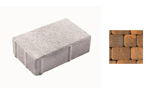 Плитка тротуарная ВЫБОР ЛА-Линия 1П.6, Листопад Саванна коричнево-оранжево-желтый гладкий, 300*200*60 мм