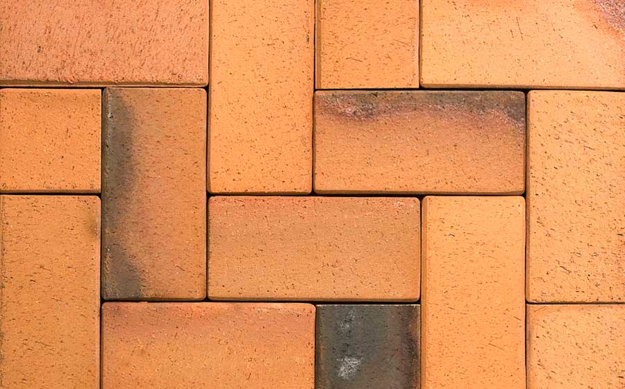 Тротуарная клинкерная брусчатка ABC Antik gelb-Kohlebrand, 200x100x52 мм