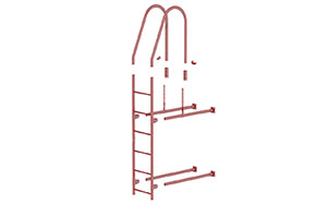 Лестница фасадная BORGE (верхняя секция) серо-коричневая 3,0 м