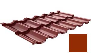 Металлочерепица Ruukki Finnera, цвет RR32 темно-коричневый, 1140*660 мм