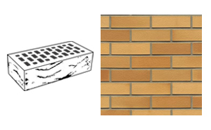 Кирпич клинкерный пустотелый Muhr 01 EG Niederlausitzer Gelb Edelglanz рустик, 250*120*65 мм