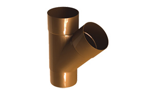 Тройник трубы GALECO ПВХ 67 градусов, темно-красный RAL 3004, D 100 мм