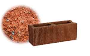 Облицовочный бетонный камень торцевой Меликонполар СКЦ 2Л-13 красный 3%, 380*120*140 мм