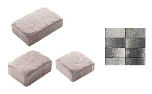 Плитка тротуарная ВЫБОР Урико 1УР.4, Листопад Антрацит черно-белый гранит (в комплекте 3 камня)