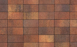 Плитка тротуарная ВЫБОР ЛА-Линия 2П.6, Листопад Арабская ночь красно-коричнево-оранжевый  гранит, 200*100*60 мм