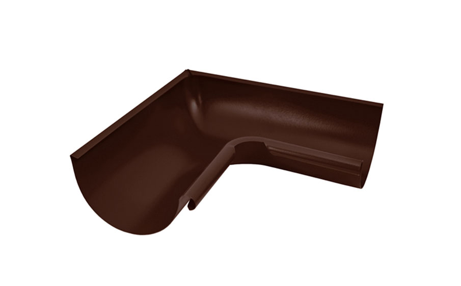 Угол желоба внутренний AQUASYSTEM PURAL MATT коричневый RAL 8017 90 град., D 125 мм