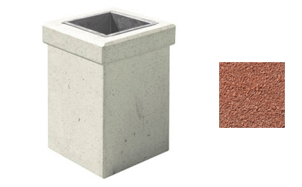 Бетонная Урна-1 ВЫБОР, гранит с пигментом красный, 400*400*600 мм