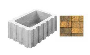 Вибропрессованный Растерфлор ВЫБОР 1РФ60.25.40 Гранит, Листопад Соты черно-желтый, 600*400*250 мм