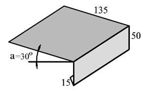 Фартук-капельник карнизный S14 TEGOLA, белый, развертка 20см, длина 2м