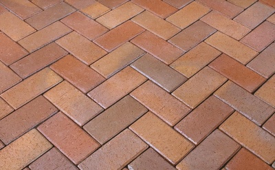 Тротуарная клинкерная брусчатка Penter Florenz bunt orangegelb geflammt, 200x100x52 мм