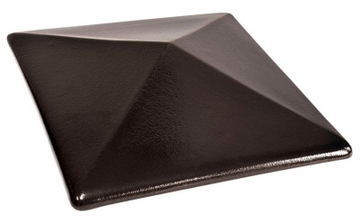 Клинкерный заборный оголовок KING KLINKER Ониксовый черный (17), 400*400*90 мм