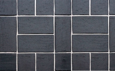 Тротуарная клинкерная брусчатка Roben Schwabing schwarz-nuanciertt gefast, 200*100*40 мм