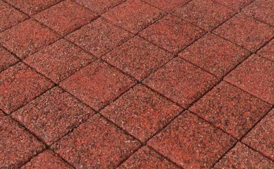 Плитка тротуарная BRAER Лувр гранит красный, 100*100*60 мм