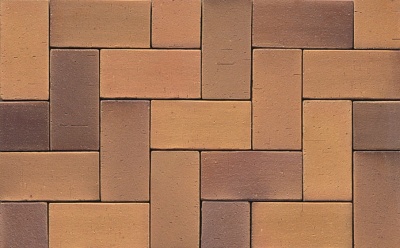 Тротуарная клинкерная брусчатка Muhr №08S Lachsrot spezial, 200*100*40 мм