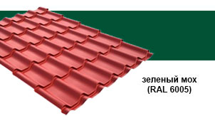 Металлочерепица Grand Line Classic Quarzit Matt RAL 6005 зеленый мох