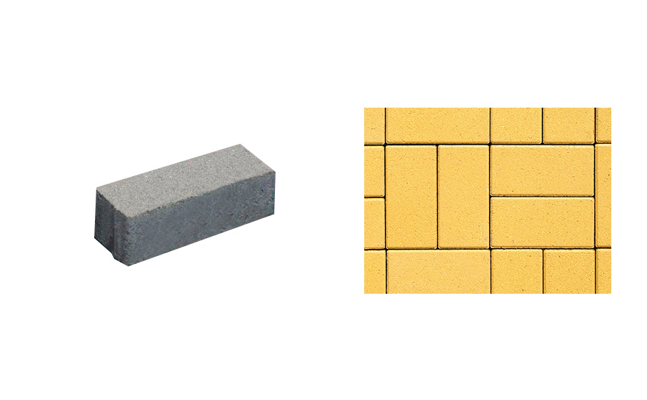 Плитка тротуарная ВЫБОР Паркет 4П.6, гладкая, желтый, 180*60*60 мм