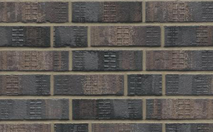 Кирпич клинкерный пустотелый Muhr 15 F Schwarz-bunt Eleganz bes. Fus. гладкий, 240*115*52 мм