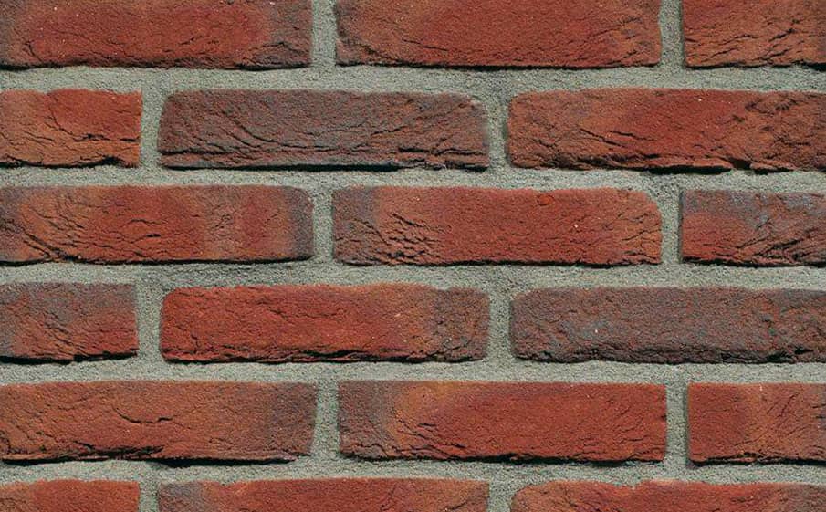 Кирпич облицовочный ручной формовки Terca Heukelom (50mm STRAUSS RED MULTI), 210*100*50 мм