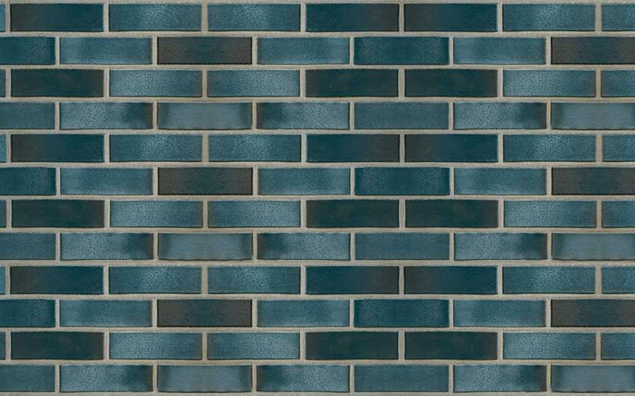 Кирпич клинкерный пустотелый ABC 8954 Hamburg schwarz-blau-bunt-geflammt Kohlerbrand гладкий, 240*52*71 мм