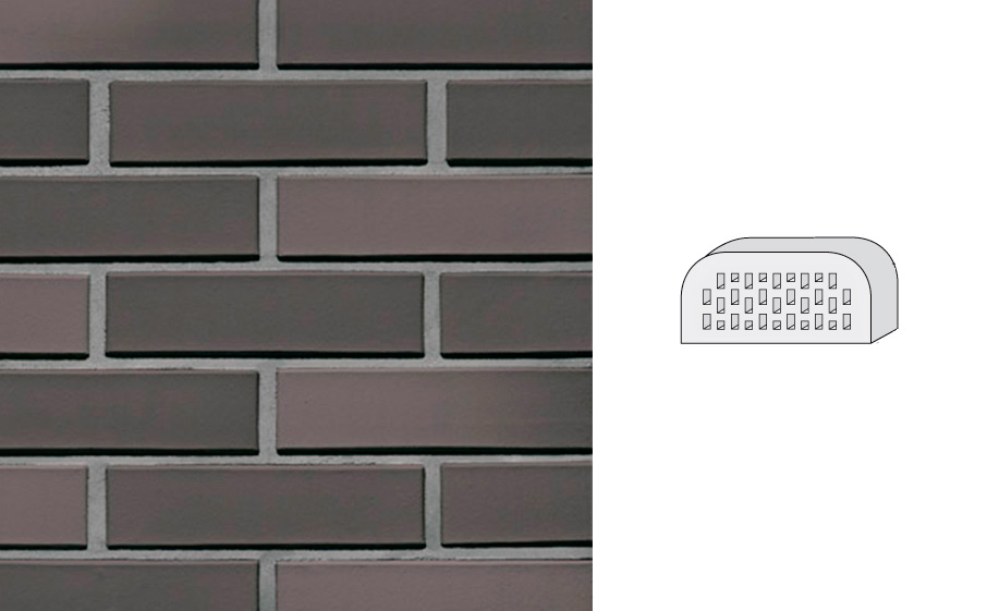 Кирпич клинкерный пустотелый LHL Klinkier i AKA (CRH) TYBET CIENIOWANY фасонный QW2, 250*120*65 мм